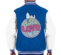 All+Every Peanuts Snoopy Peace Love And Music Men's Varsity Jacket