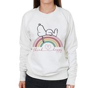 All+Every Peanuts Snoopy Rainbow Think Happy Women's Sweatshirt