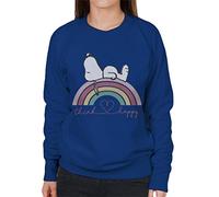 All+Every Peanuts Snoopy Rainbow Think Happy Women's Sweatshirt