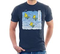 All+Every Peanuts Woodstock Japan Waves Men's T-Shirt Navy Blue