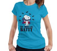 All+Every Peanuts You Drive Me Batty Halloween Snoopy Women's T-Shirt Sapphire