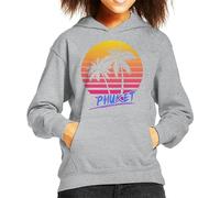 All+Every Phuket Retro 80s Kid's Hooded Sweatshirt Heather Grey