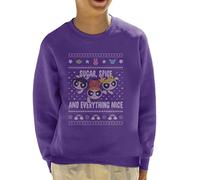 All+Every Powerpuff Girls Christmas Sugar Spice and Everything Nice Kid's Sweatshirt Purple