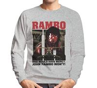 All+Every Rambo III God Would Have Mercy John Rambo Wont Men's Sweatshirt Heather Grey