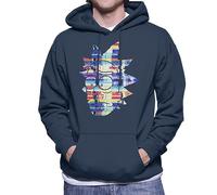 All+Every Rick and Morty Rick Sanchez Static Head Men's Hooded Sweatshirt Navy Blue