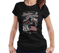 All+Every Route 66 Eagle Feel The Freedom Women's T-Shirt Black