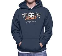 All+Every Route 66 Garage Services Racing Flag Men's Hooded Sweatshirt Navy Blue