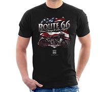 All+Every Route 66 US Flag & Motorcycle Men's T-Shirt Black