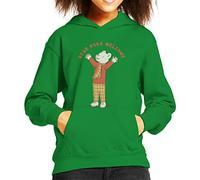 All+Every Rupert Bear Hugs Welcome Kid's Hooded Sweatshirt Kelly Green