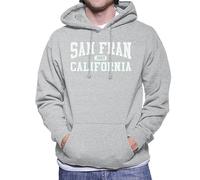 All+Every San Fran California Varsity Men's Hooded Sweatshirt Heather Grey