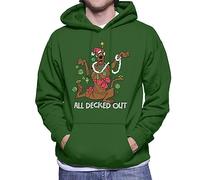 All+Every Scooby Doo Christmas All Decked Out Men's Hooded Sweatshirt Bottle Green