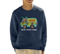All+Every Scooby Doo Christmas The Mystery Machine Kid's Sweatshirt Navy Blue