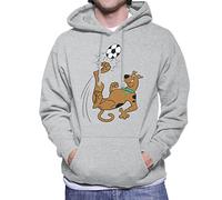 All+Every Scooby Doo Football Over Head Kick Men's Hooded Sweatshirt Heather Grey