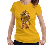 All+Every Scooby Doo Shaggy Holding Scooby Women's T-Shirt Gold