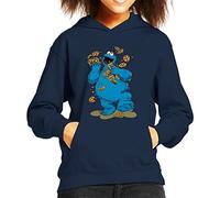 All+Every Sesame Street Cookie Monster Cookies Kid's Hooded Sweatshirt Navy Blue