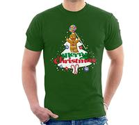 All+Every Shrek Christmas Gingerbread Man Merry Xmas Men's T-Shirt Bottle Green