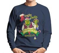 All+Every Shrek Christmas Jingle Bells Christmas Smells Men's Sweatshirt Navy Blue