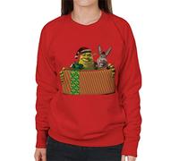 All+Every Shrek Christmas Shrek and Donkey Festive Box Women's Sweatshirt Red
