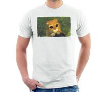 All+Every Shrek Puss in Boots Cute Eyes Men's T-Shirt White