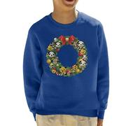 All+Every Sooty Christmas Wreath Kid's Sweatshirt Royal Blue