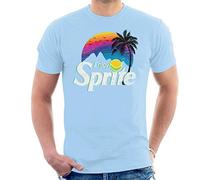 All+Every Sprite Palm Tree Sunset Men's T-Shirt Sky Blue