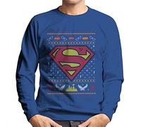 All+Every Superman Christmas Pattern Men's Sweatshirt Royal Blue