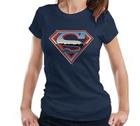 All+Every Superman Sparkling Logo Women's T-Shirt Navy Blue
