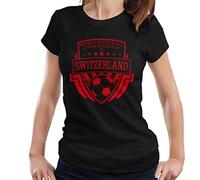 All+Every Switzerland World Football Shield Women's T-Shirt Black