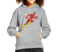 All+Every The Flash Comic Running Kid's Hooded Sweatshirt Heather Grey