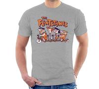 All+Every The Flintstones Tandem Bike Men's T-Shirt Heather Grey