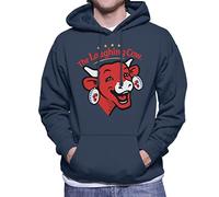 All+Every The Laughing Cow Contemporary Logo Men's Hooded Sweatshirt Navy Blue