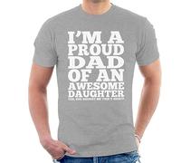 All+Every The Proud Dad of an Awesome Daughter Men's T-Shirt Heather Grey