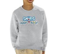 All+Every The Smurfs Jumping Logo Papa Smurf Kid's Sweatshirt Heather Grey