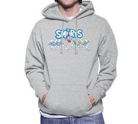All+Every The Smurfs Jumping Logo Papa Smurf Men's Hooded Sweatshirt Heather Grey