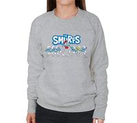 All+Every The Smurfs Jumping Logo Papa Smurf Women's Sweatshirt Heather Grey