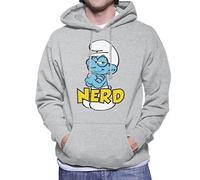 All+Every The Smurfs Nerd Men's Hooded Sweatshirt Heather Grey