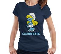 All+Every The Smurfs Smurfette Women's T-Shirt Navy Blue