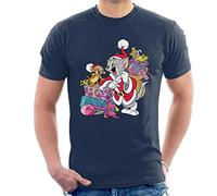 All+Every Tom and Jerry Christmas Festive Sacks Men's T-Shirt Navy Blue