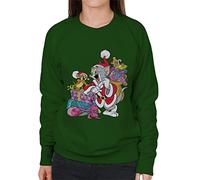 All+Every Tom and Jerry Christmas Festive Sacks Women's Sweatshirt Bottle Green