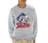 All+Every Tom and Jerry Classic Baseball Field Logo Kid's Sweatshirt Heather Grey