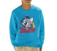All+Every Tom and Jerry Classic Baseball Field Logo Kid's Sweatshirt Sapphire