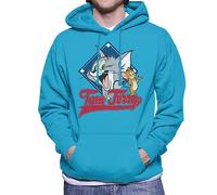 All+Every Tom and Jerry Classic Baseball Field Logo Men's Hooded Sweatshirt Sapphire