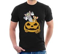 All+Every Tom and Jerry Halloween Pumpkin Face Men's T-Shirt Black