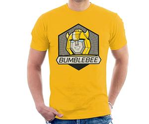 All+Every Transformers Bumblebee Retro Face Badge Men's T-Shirt Gold