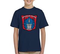 All+Every Transformers Optimus Retro Red Badge Kid's T-Shirt