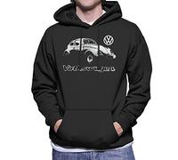 All+Every Volkswagen Beetle Faded Spray Paint Aesthetic Men's Hooded Sweatshirt Black