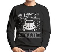 All+Every Volkswagen Christmas All I Want For Xmas Is A Beetle Men's Sweatshirt Black