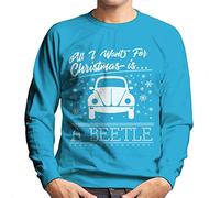 All+Every Volkswagen Christmas All I Want for Xmas is A Beetle Men's Sweatshirt Sapphire