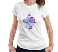 All+Every Volkswagen The Original Camper Paint Splatter Art Women's T-Shirt White