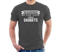 All+Every Warning May Start Talking About Gadgets Men's T-Shirt Charcoal